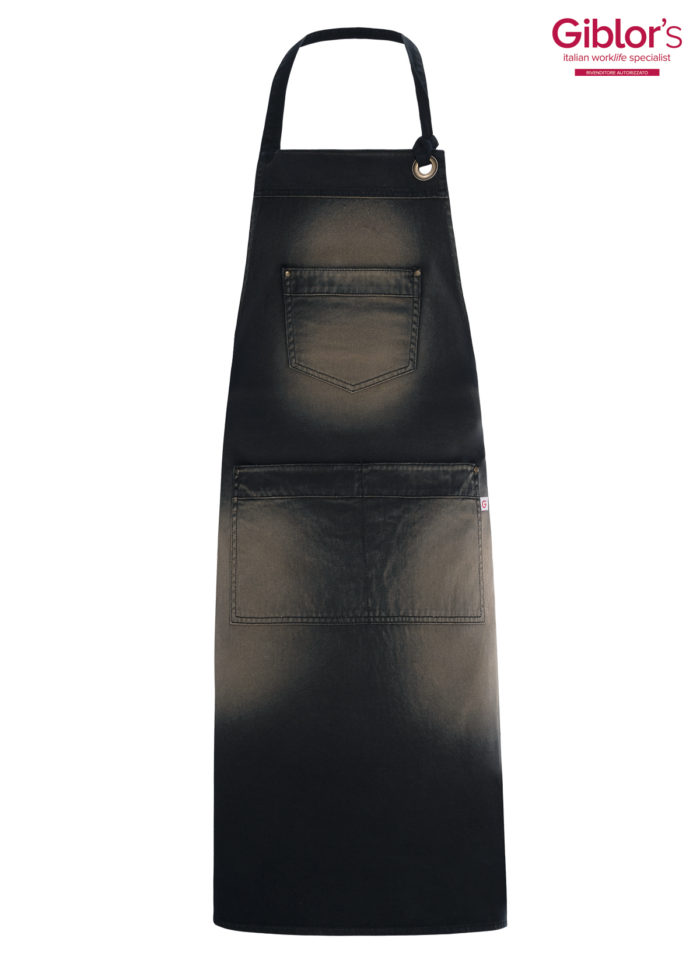 grembiule pett nero stone wash